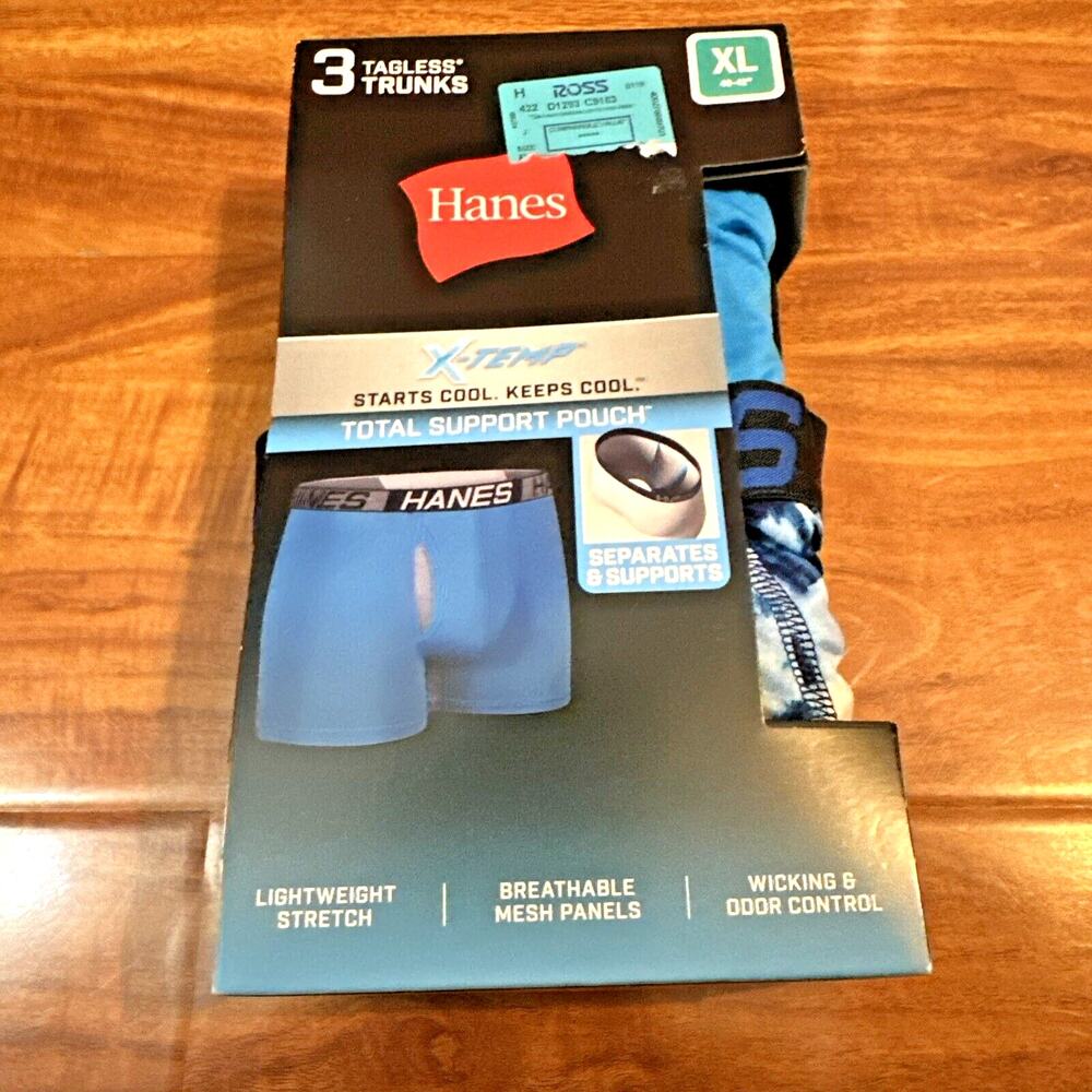 Hanes Men's Ultimate‎ Comfort Total Support Pouch Trunk Briefs XL